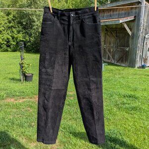 Vintage 90s Suede Leather Mom-cut pants